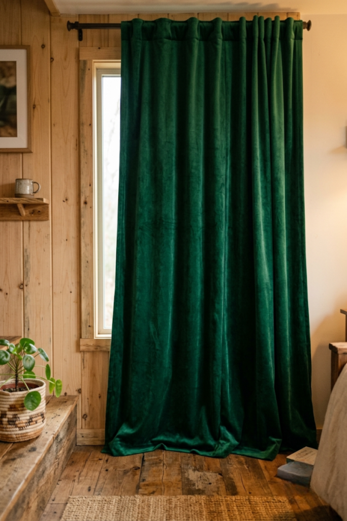 Heavy Velvet Curtains for Draft Defense