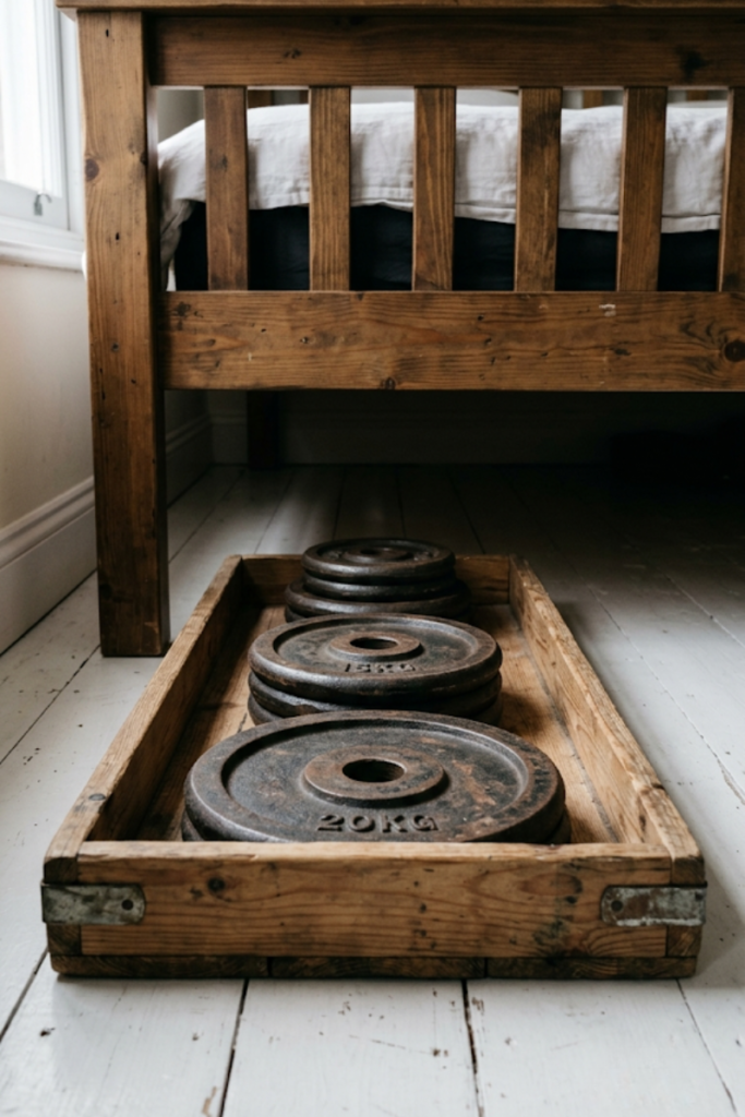Under-Bed Rolling Weight Plate Trays