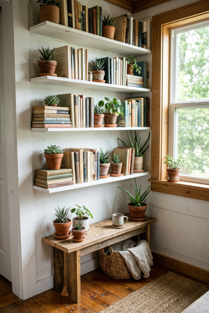 Use Vertical Wall Shelving