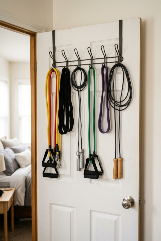 Behind door hooks for small gear