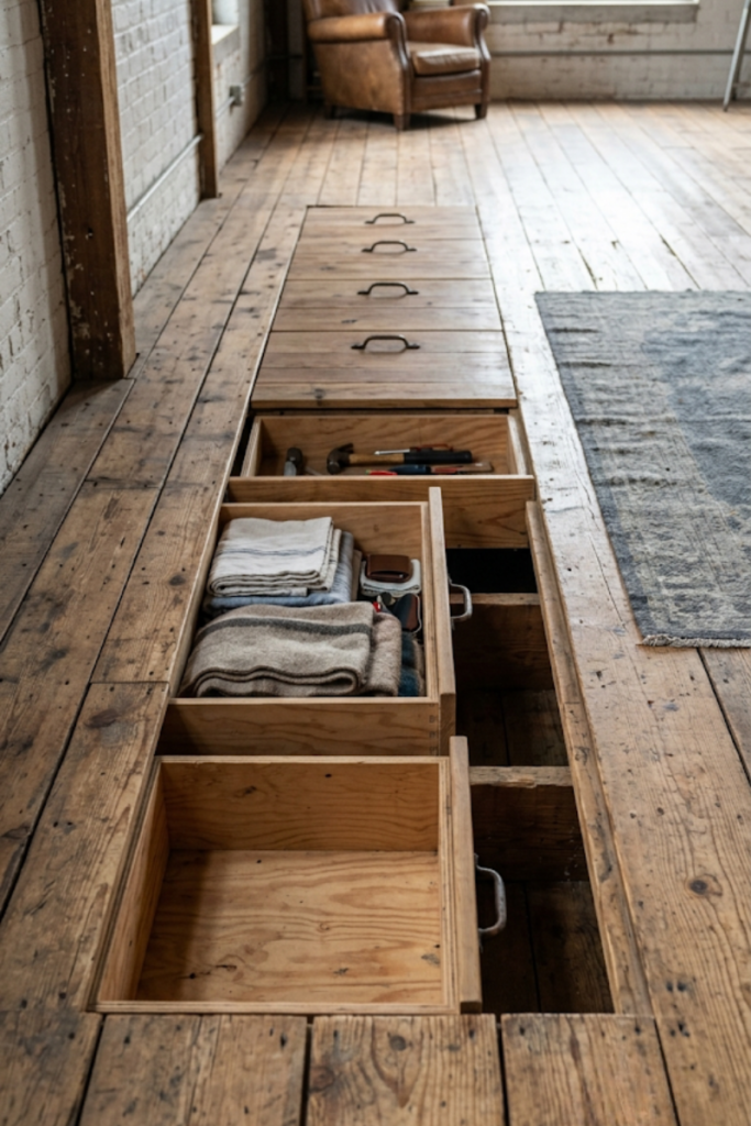 Under-Floor Drawer Storage System