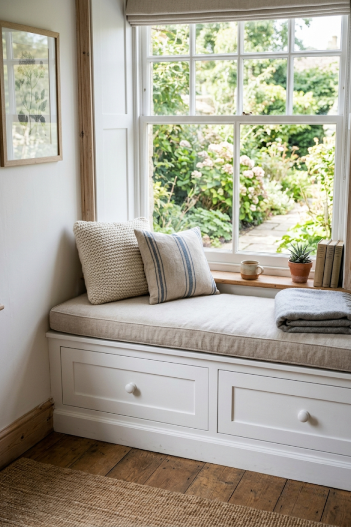 Built-In Window Bench with Storage