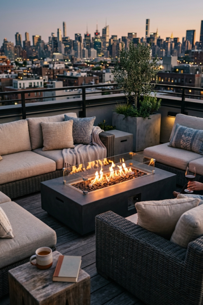 Built In Firepit Feature