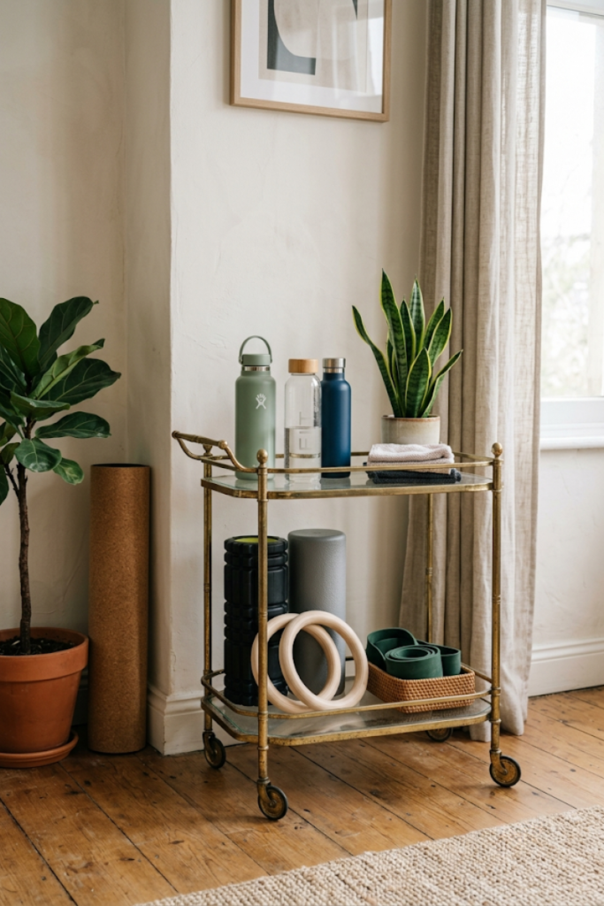 Rolling Brass Bar Carts