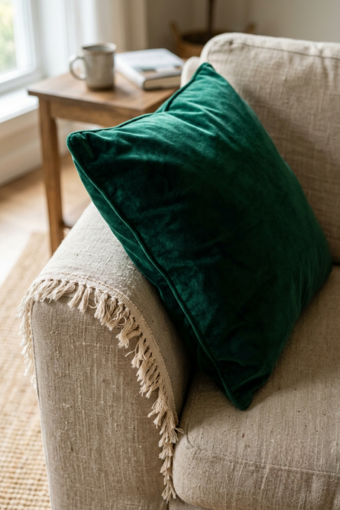 Velvet throw pillows for softness