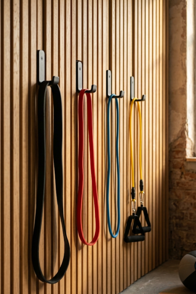 Vertical Slat Wall with Integrated Resistance Anchors