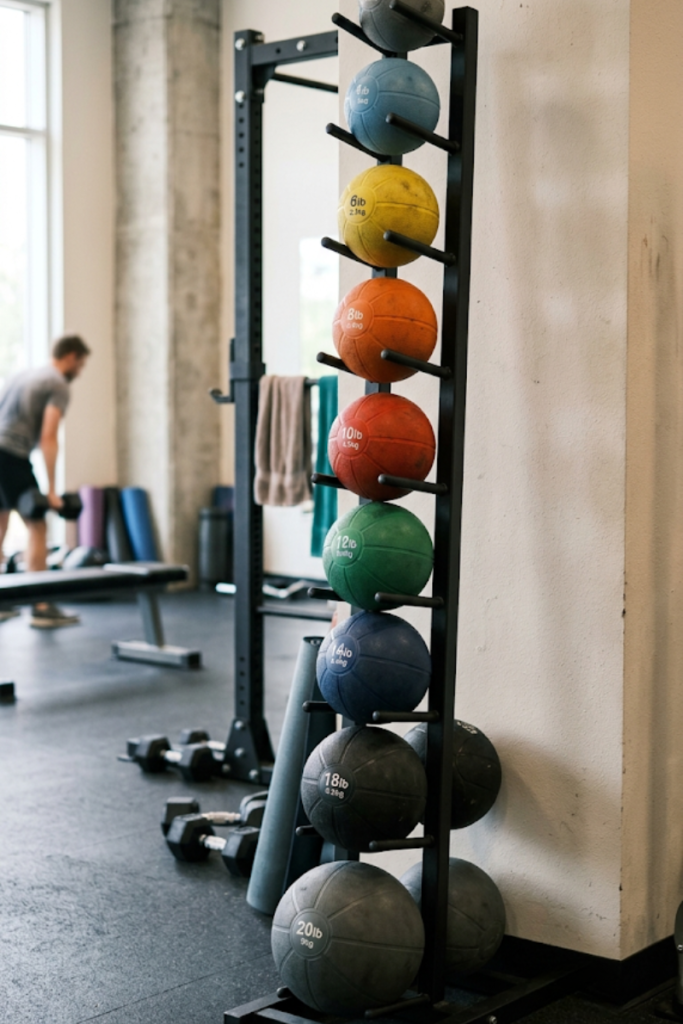Vertical Medicine Ball Storage