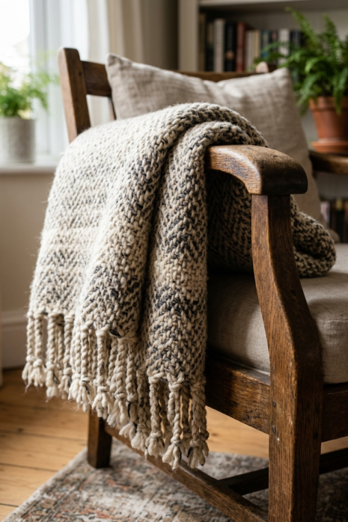 Tasseled wool throws