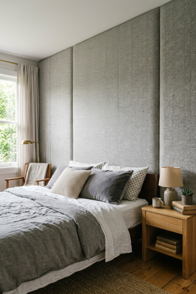 Herringbone Patterned Fabric Wall Covers