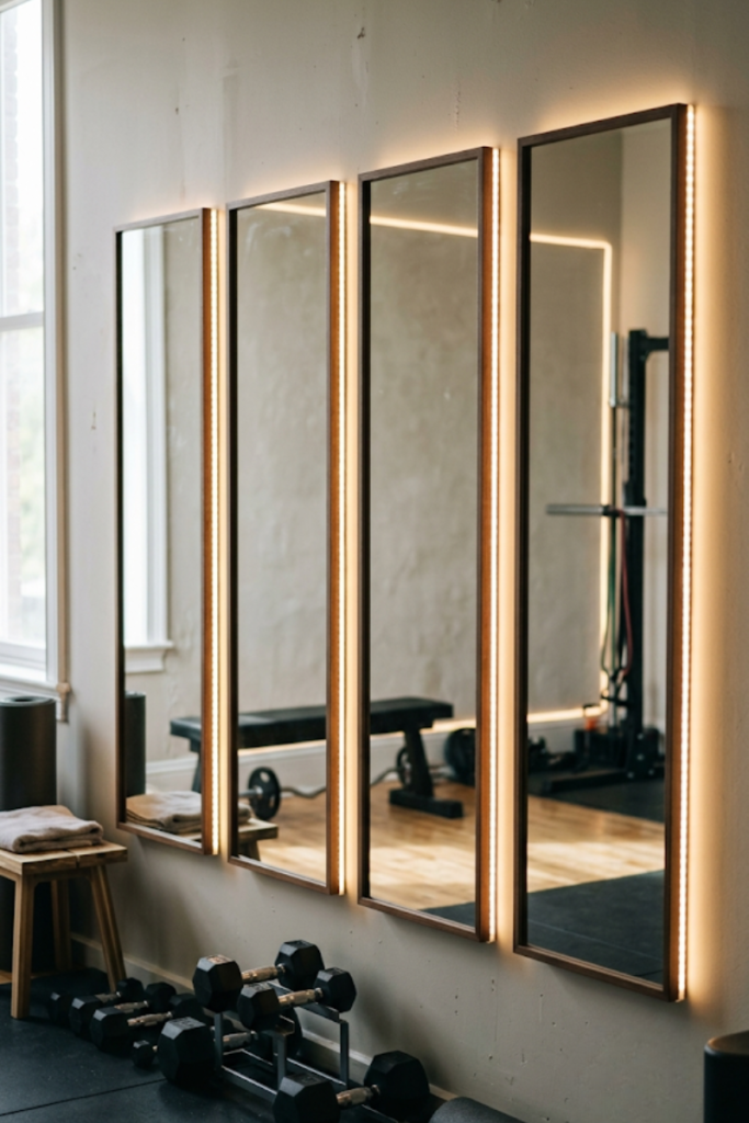 LED Backlit Mirror Panels with Customizable Colors