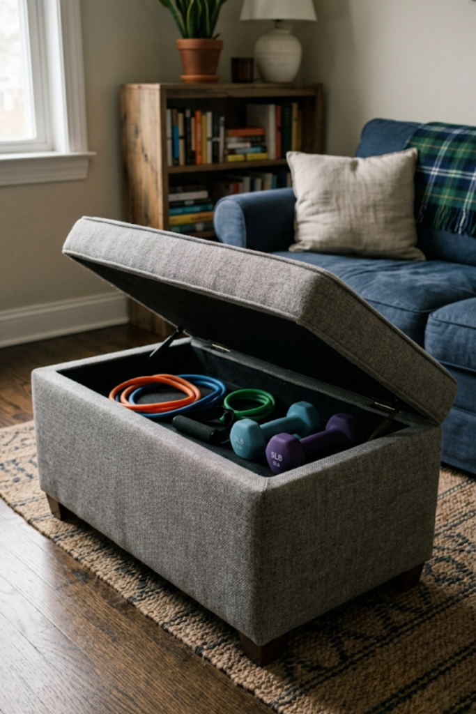 Furniture Storage Ottomans for Gym Gear