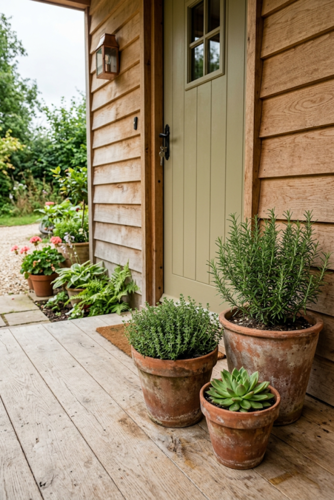Terracotta and clay floor planters