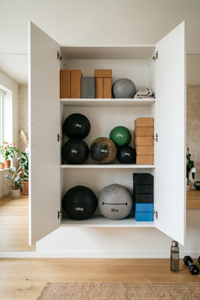 Hidden wall cabinets for equipment