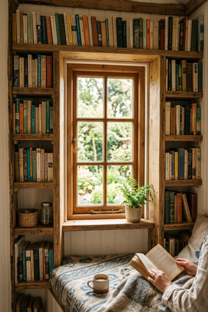 Custom Window Well Shelving