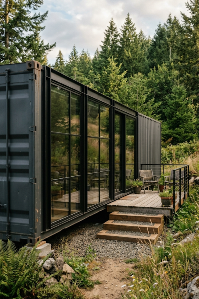 Minimalist Glass Box with Black Steel Frame