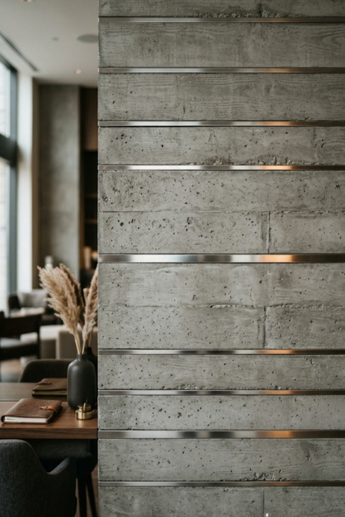 Textured Wall Panels with Reflective Inlays