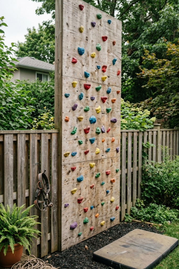 Garden Integrated Rock Climbing Wall