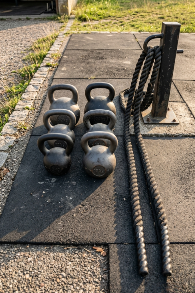 Outdoor Kettlebell and Battle Rope Zone