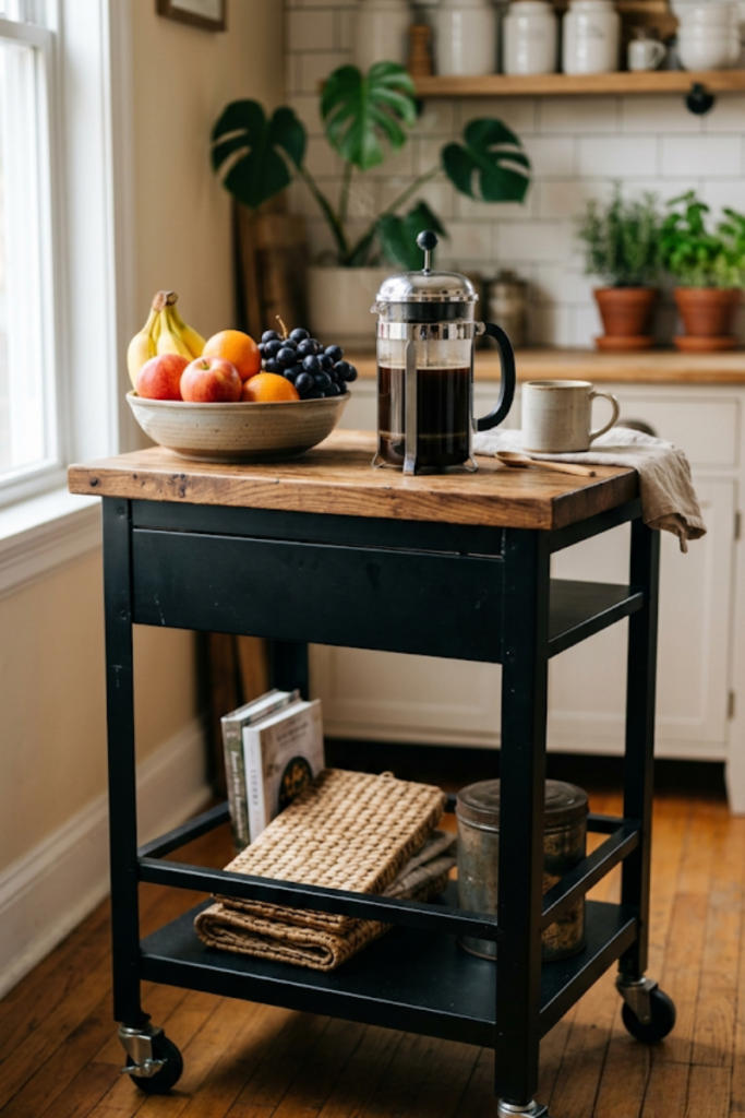 Use A Rolling Kitchen Cart