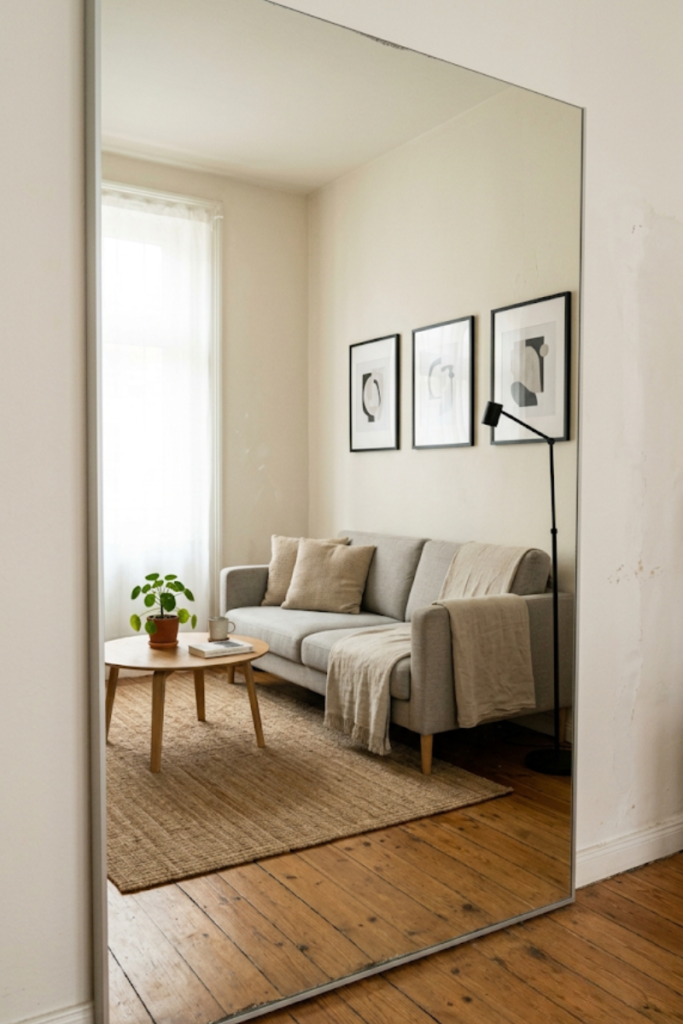 Single mirror wall for form feedback