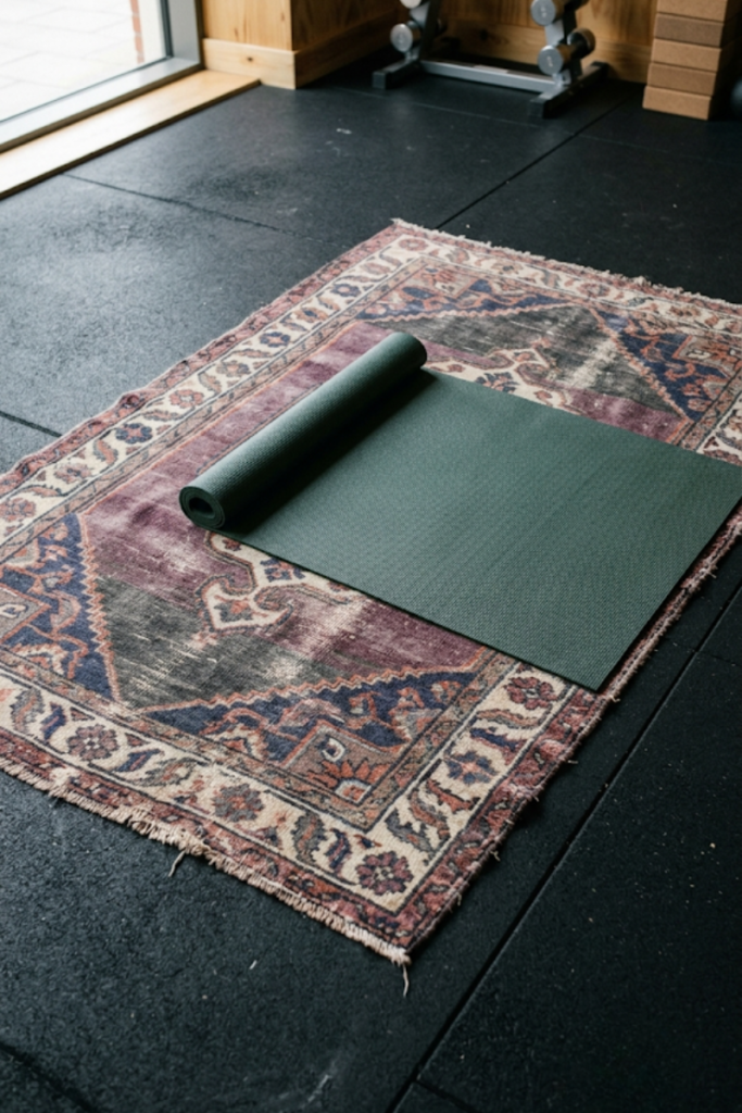 Vintage Wool Rug for Stretching