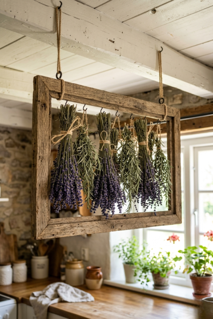 The Ceiling-Mounted Dried Herb Rack