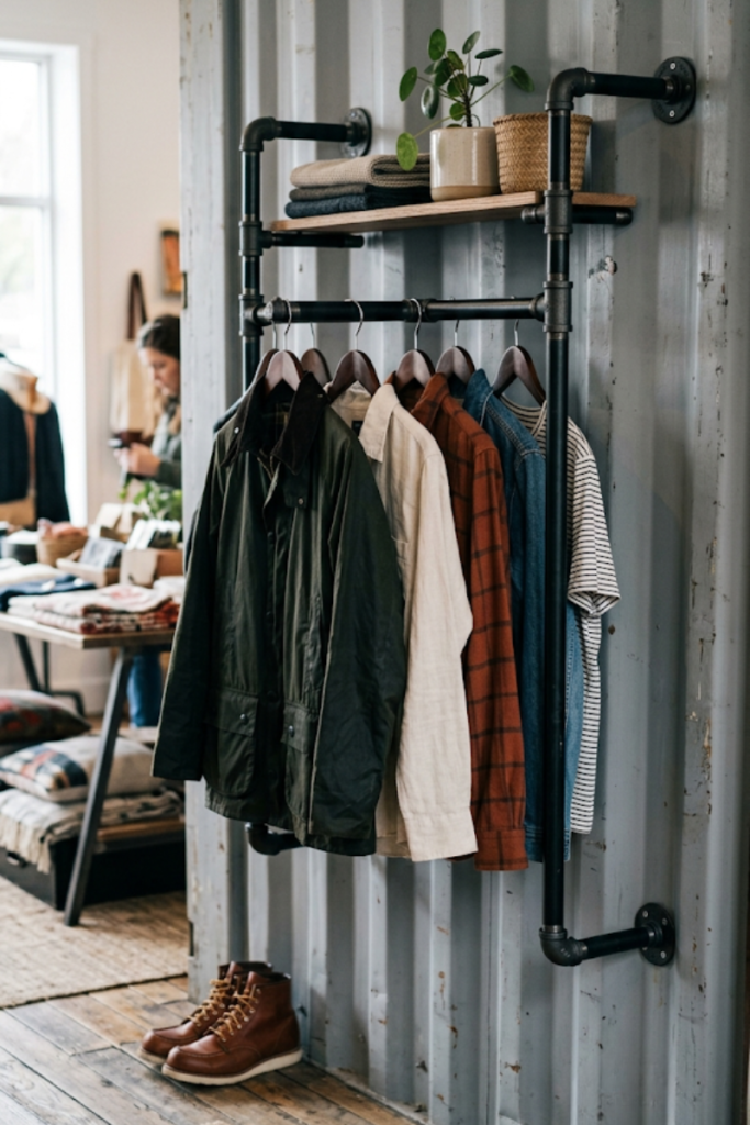 Industrial Pipe Open Closet Rails