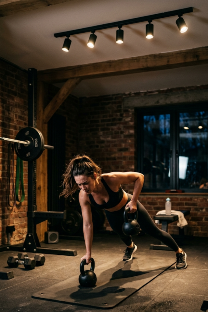 Layered lighting for workout ambiance