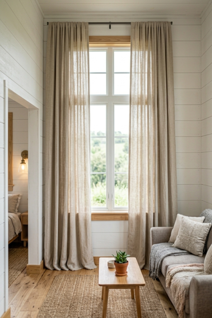 Hang Curtains High Toward The Ceiling