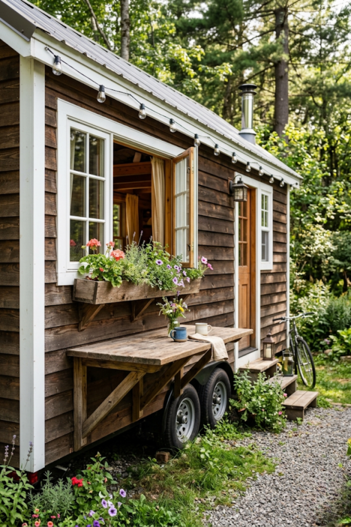 Fold-Down Exterior Dining Bar