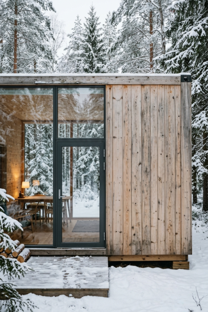 Scandinavian Wood-Panel Lodge