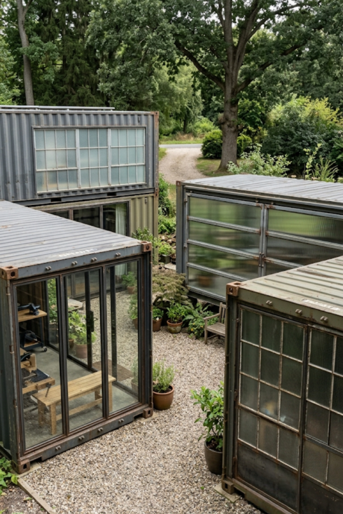 Quad Modular Grid with Distinct Glass Facades