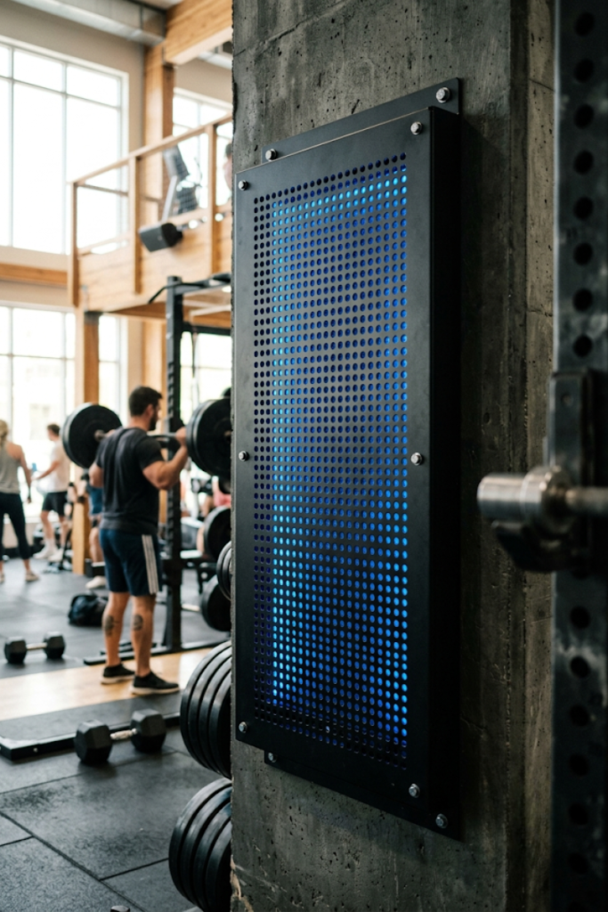 Perforated Metal Panels with Hidden Motivational Lighting