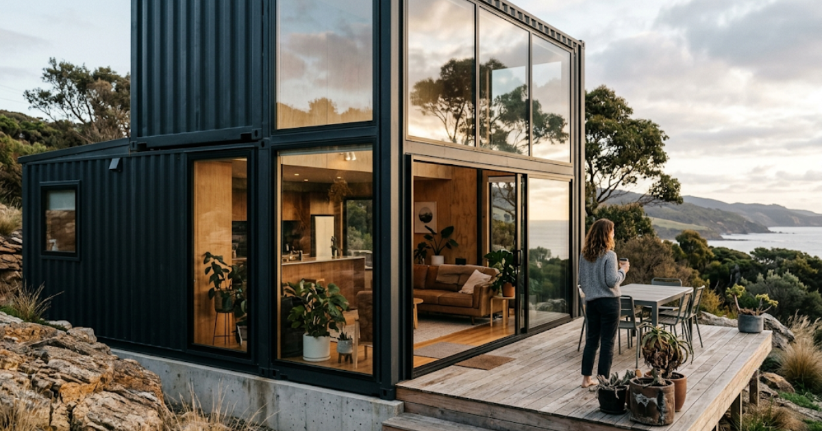 13 Container Home Glass Wall and Window Ideas