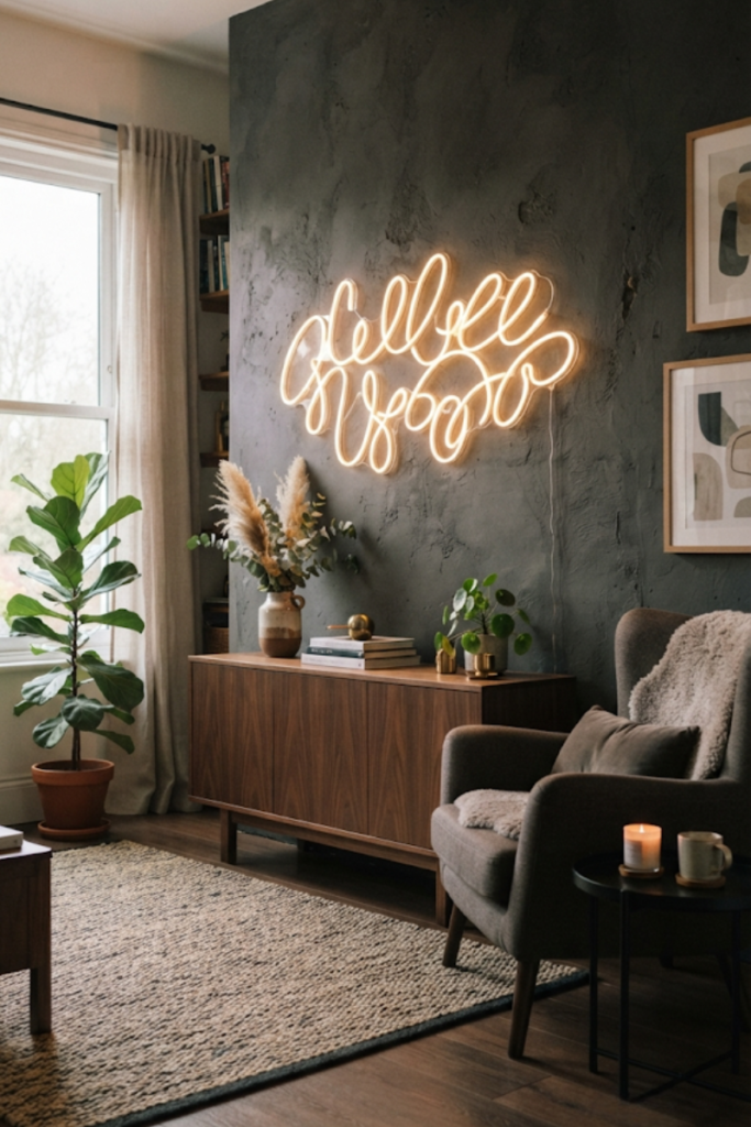 living room accent wall